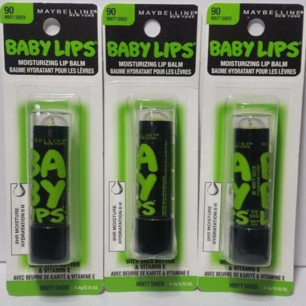 Baby Lips Electro Lip Balm Minty Sheer Green 3pack